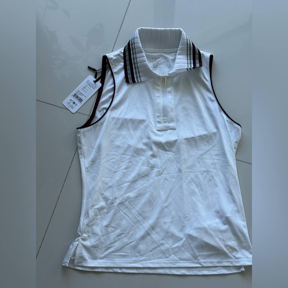 Varley White Sleeveless Polo